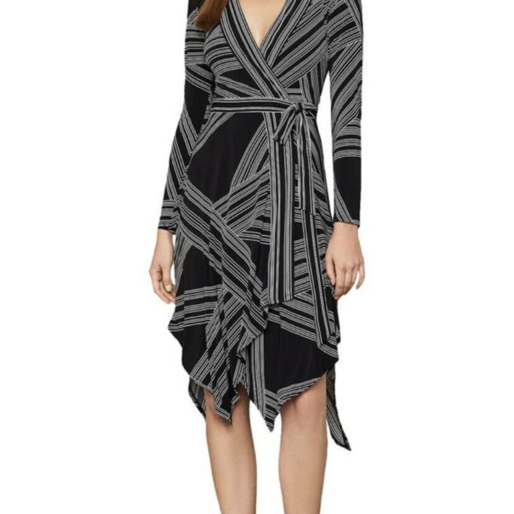 Asymmetric￼ Black Wrap dress size